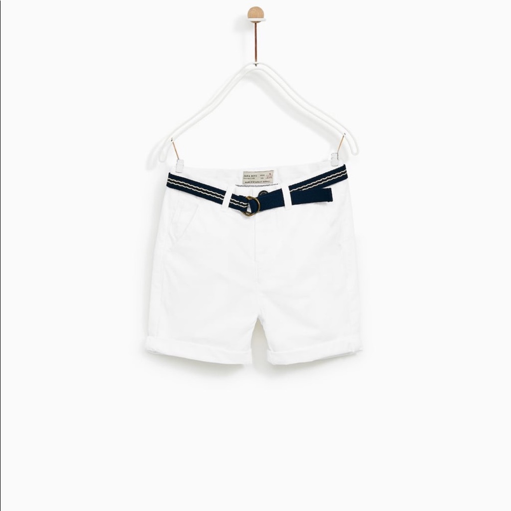 Zara boys collection sz 9 chino Bermuda w/belt